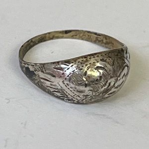 Imported dainty dome sterling silver 925 Signed RING band vintage 70s-80s
